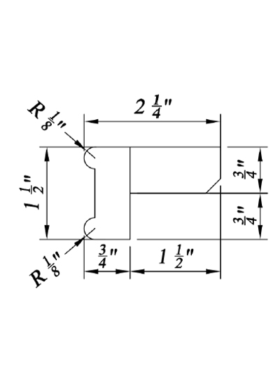 Inset White Slab Shaker Traditional Light Rail Molding 1 1/2″W X 2 1/4″D X 96″H