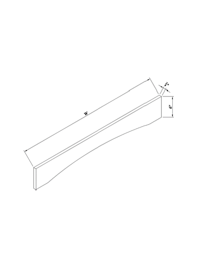 Inset White Slab Shaker Valance Bridge 48”W*6”H*3/4″THICK