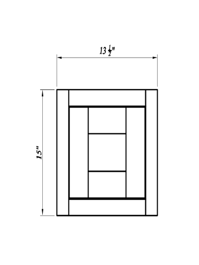 Inset White Slab Shaker Wall Deco Door Panel 13 1/2”W*15”H*3/4″THICK