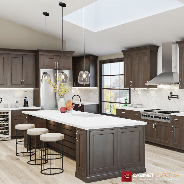 Inset Brown Slab Shaker Kitchen Cabinet Line Category