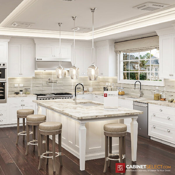 Inset White Slab Shaker Kitchen Cabinet Line Category