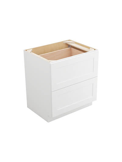 Shaker White 2db30 Two Drawer Base Closed