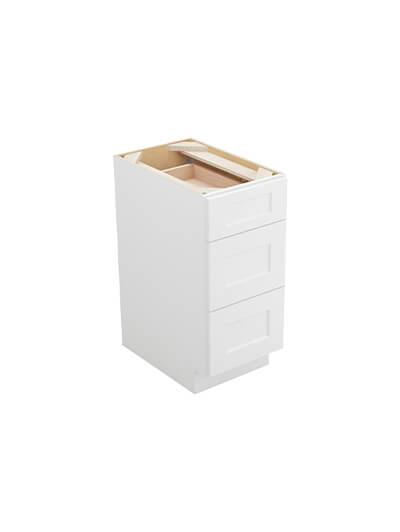 Shaker White 3db15 Three Drawer Base Closed