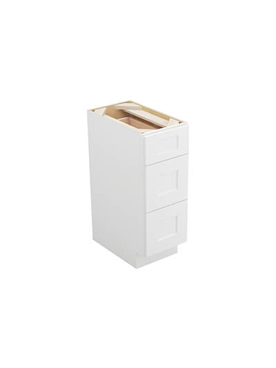 Shaker White 3vdb12 Vanity Drawer Base Closed