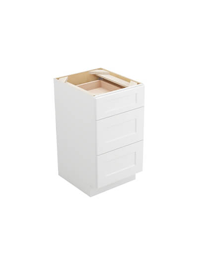 Shaker White 3vdb18 Vanity Drawer Base Closed