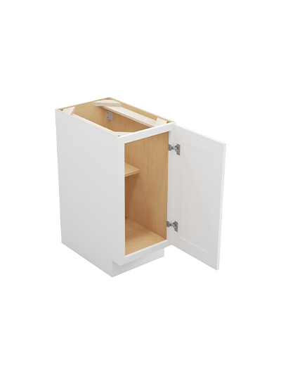 WS-B15FH: Shaker White 15″ Single Door Base Cabinet