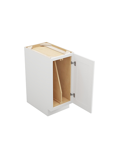 WS-B15FHTD: Shaker White 15″ Full Height Door Tray Divider Base Cabinet