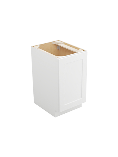 Shaker White B18fhtcpo Full Height Base With Double Trash Can Closed