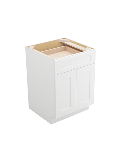 Shaker White B24 Double Door Cabinet Closed