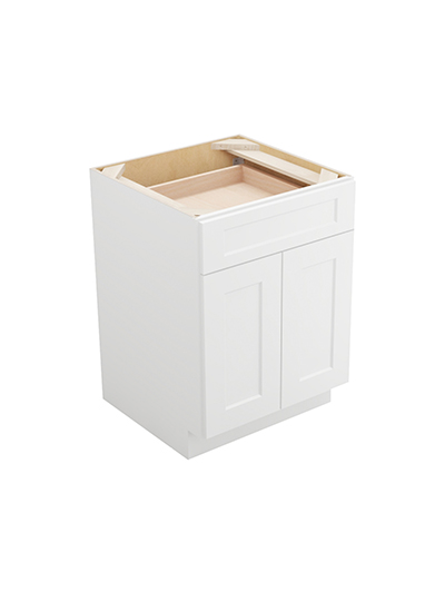 Shaker White B241rs Double Door One Rollout Shelf Base Closed