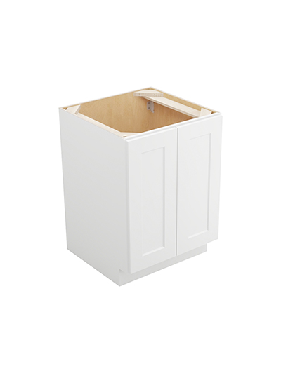 Shaker White B24fh2rs Double Full Height Two Rollout Shelf Base Closed
