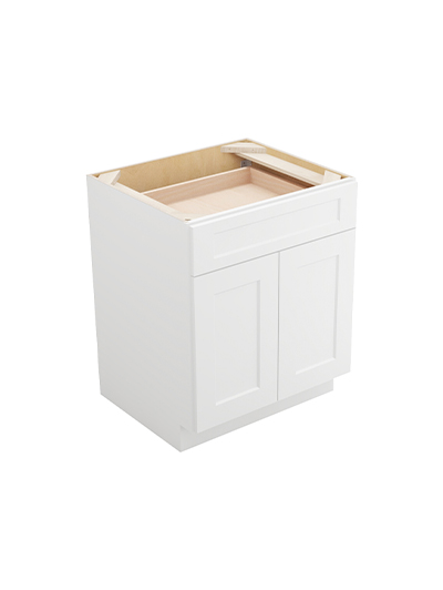 Shaker White B27 Double Door Cabinet Closed