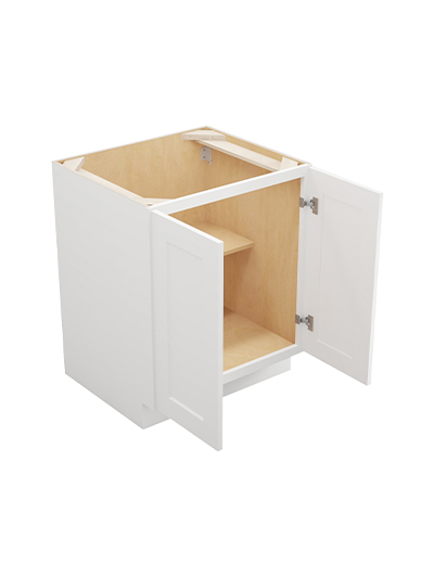 WS-B27FH: Shaker White 27″  Double Door Base Cabinet