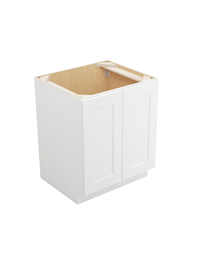 Shaker White B27fh1rs Double Full Height One Rollout Shelf Base Closed