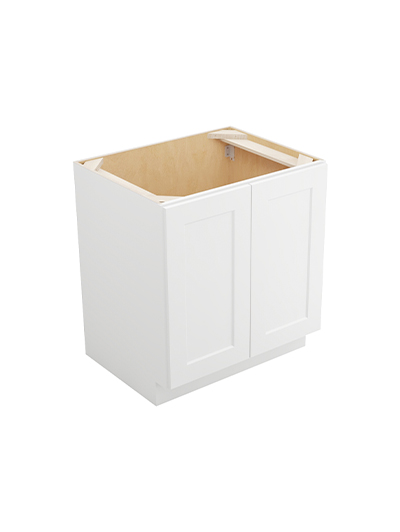 Shaker White B30fh Double Door Base Closed