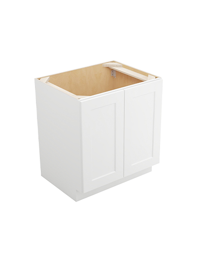 Shaker White B30fh2rs Double Full Height Two Rollout Shelf Base Closed