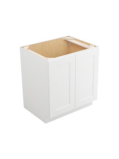 Shaker White B30fh3rs Double Full Height Three Rollout Shelf Base Closed