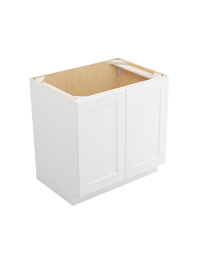 Shaker White B33fh1rs Double Full Height One Rollout Shelf Base Closed