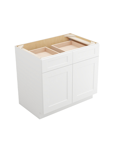 Shaker White B361rs Double Door One Rollout Shelf Base Closed