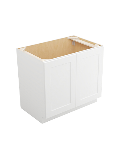 Shaker White B36fh1rs Double Full Height One Rollout Shelf Base Closed