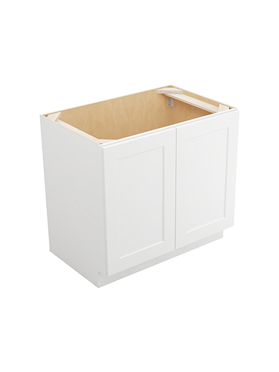 Shaker White B36fh2rs Double Full Height Door Two Rollout Shelf Base Closed