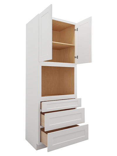 WS-O339024: Shaker White 33″ Oven Cabinet 90″ H