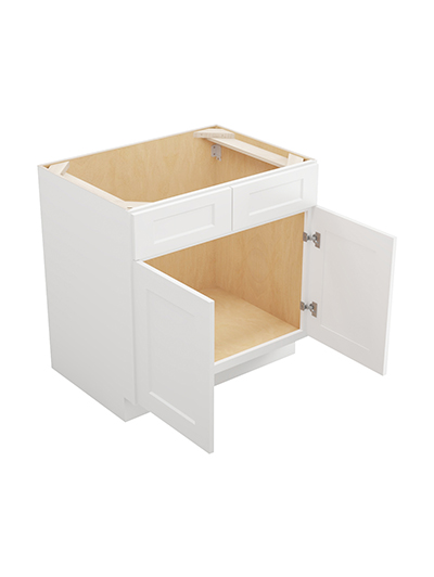 WS-SB33: Shaker White 33″ Sink Base Cabinet