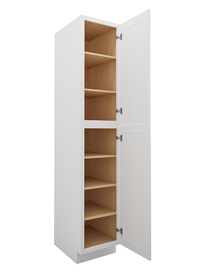 WS-U189024: Shaker White 18″ Utility Cabinet Two Doors 90″ H