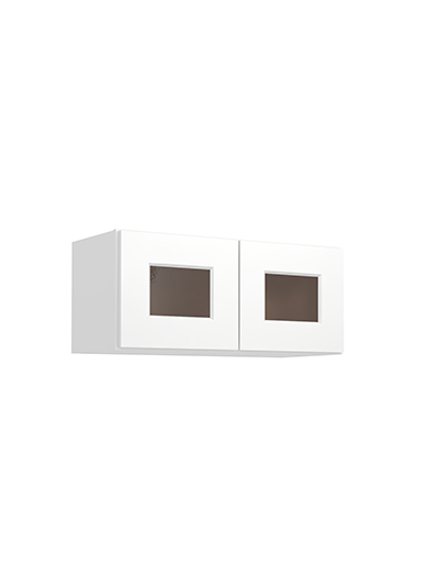 Shaker White W2712gd Glass Door Wall Stacker Closed