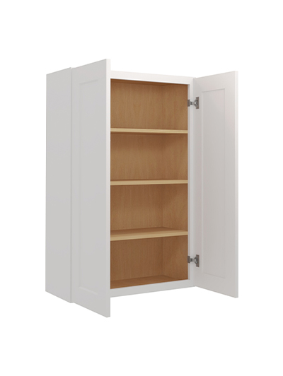 WS-W2742: Shaker White 27″ Double Door 42″ High Wall Cabinet