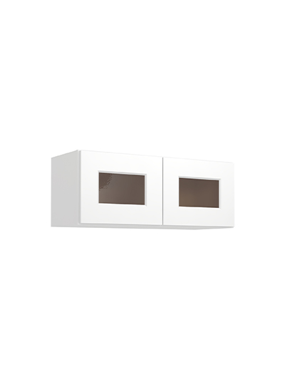 Shaker White W3012gd Glass Door Wall Stacker Closed