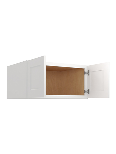 WS-W301524: Shaker White 30″ Wall Refrigerator Cabinets 15″ H (24″ Deep)