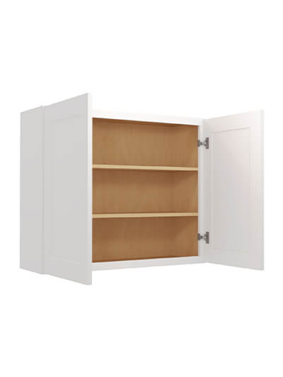 WS-W3630: Shaker White 36″ Double Door 30″ High Wall Cabinet