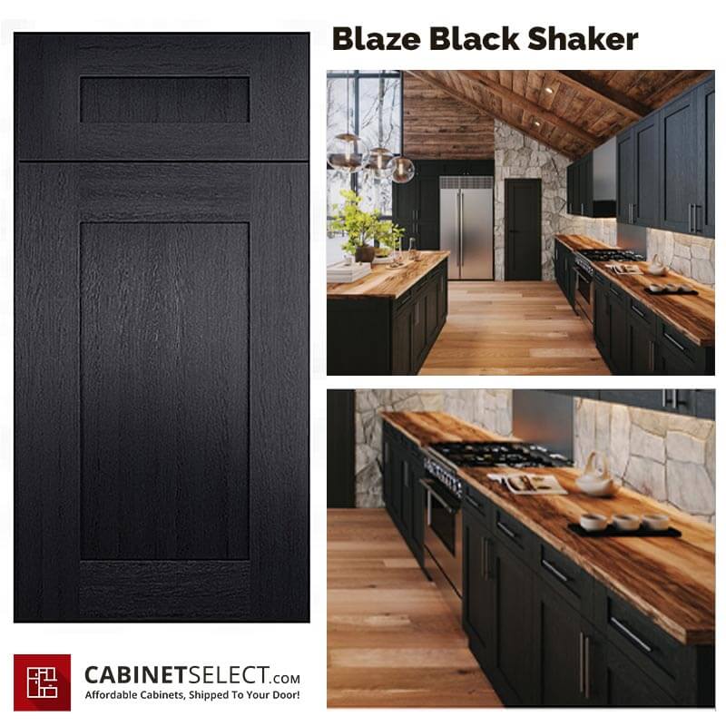 Blaze Black Shaker Matrix Cabinetry | CabinetSelect
