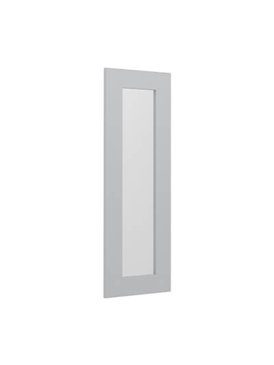 24 in. W x 36 in. H Diagonal Corner Glass Door – Lait Grey Shaker