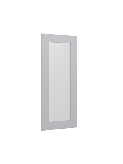 27 in. W x 36 in. H Diagonal Corner Glass Door – Lait Grey Shaker