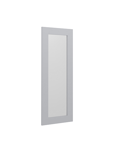 27 in. W x 42 in. H Diagonal Corner Glass Door – Lait Grey Shaker