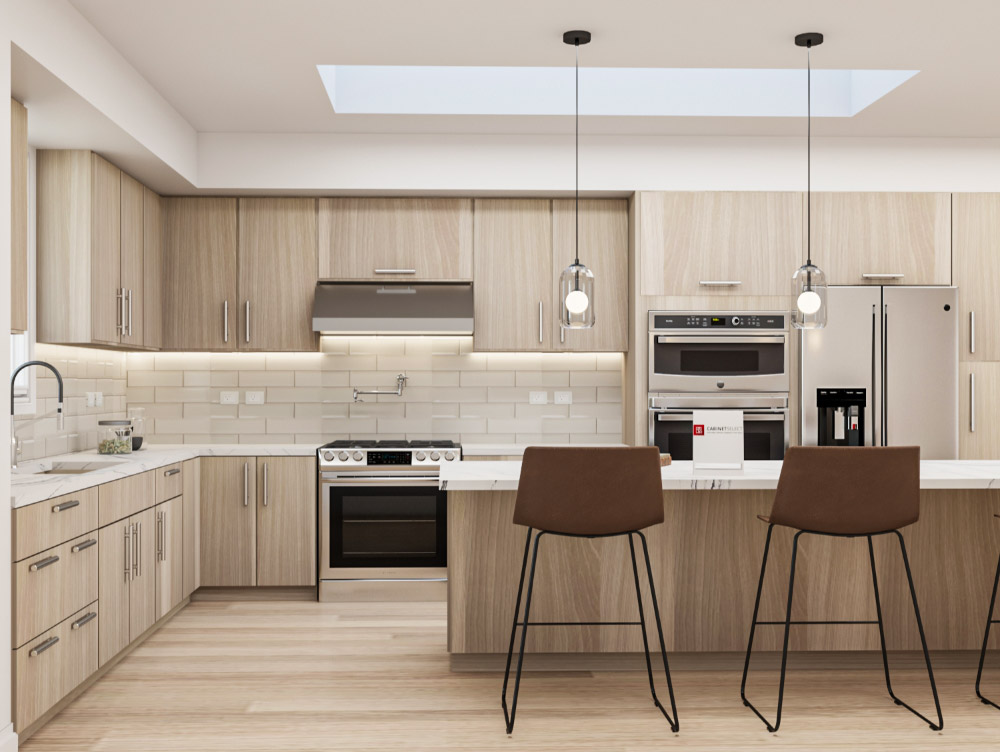 Red Oak European Frameless Cabinets | Kitchen Design Inspiration | Cabinetselect.com