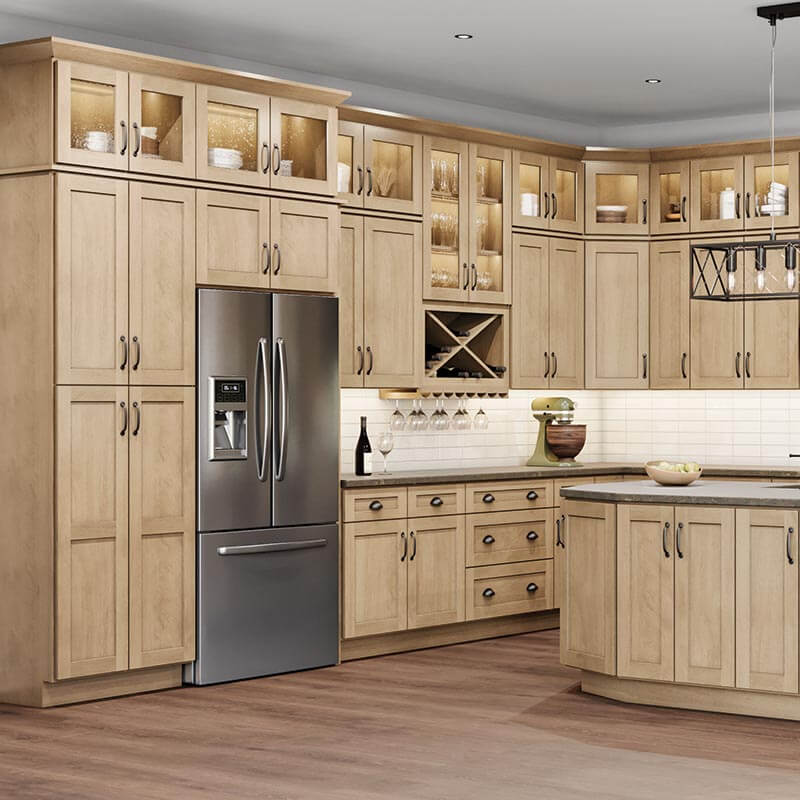 Shaker Honey Kitchen Tall Pantry Cabinets | CabinetSelect