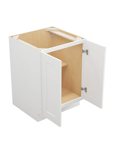 WS-B24FH: Shaker White 24″  Double Door Base Cabinet