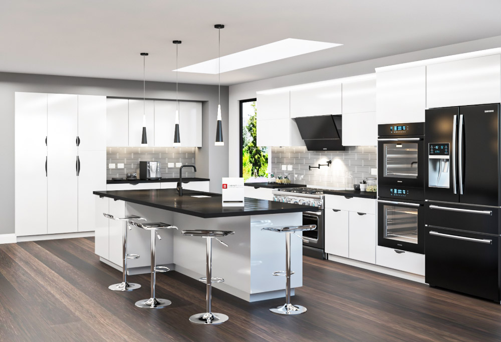 White Gloss European Frameless Cabinets | Kitchen Design Inspiration | Cabinetselect.com