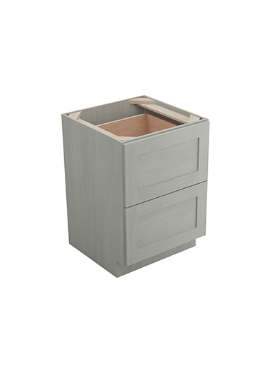Nova Light Grey Shaker 2db24 Double Drawer Base Closed