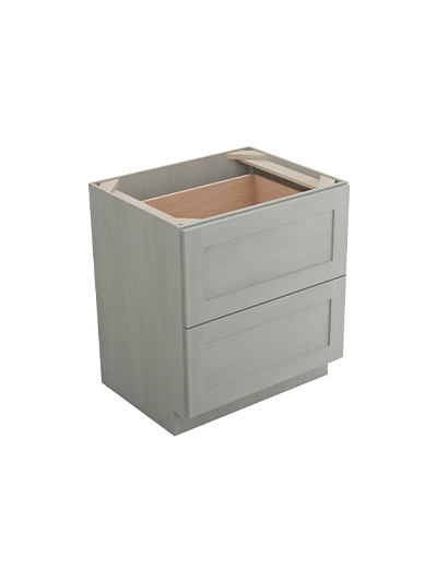 Nova Light Grey Shaker 2db30 Double Drawer Base Closed