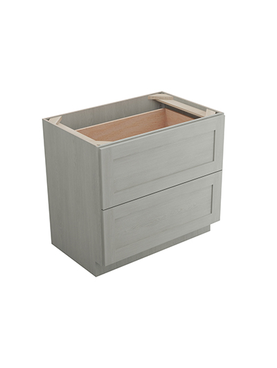 Nova Light Grey Shaker 2db36 Double Drawer Base Closed
