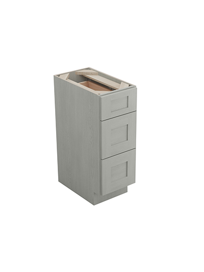 Nova Light Grey Shaker Db12(3) Three Drawer Base Closed