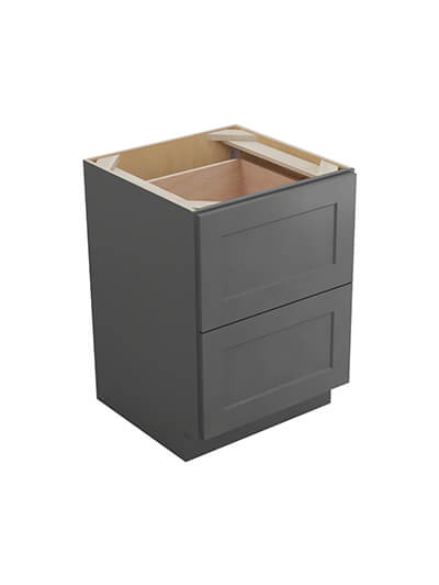 Shaker Grey 2db24 Two Drawer Base Closed