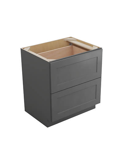 Shaker Grey 2db30 Two Drawer Base Closed