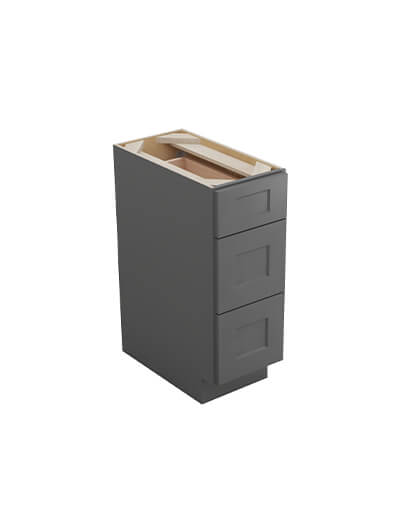 Shaker Grey 3db12 Three Drawer Base Closed