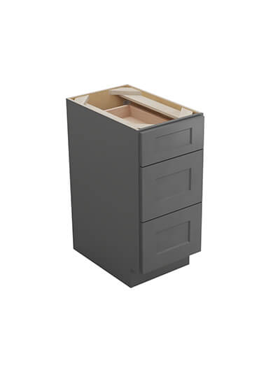 Shaker Grey 3db15 Three Drawer Base Closed