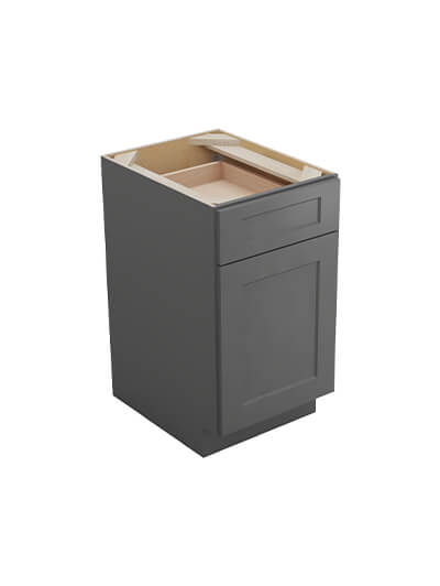 Shaker Grey B182rs Single Door Drawer Two Rollout Base Closed